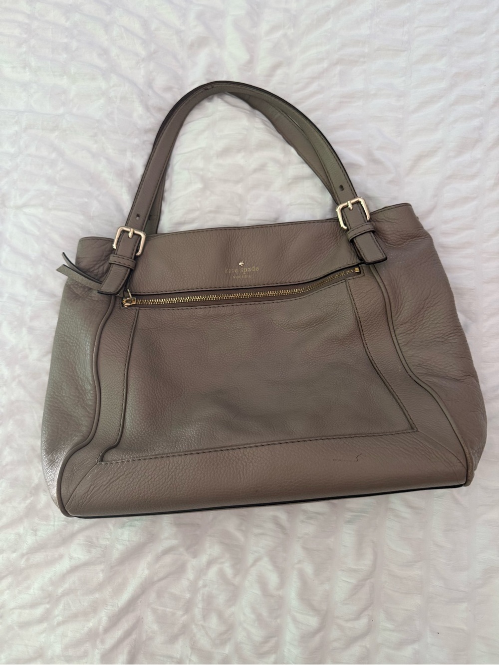Kate Spade taupe leather shoulder bag